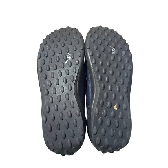 Clarks Privo 9 Leather Slip On Comfort Walking Flats Navy Blue Pink Womens Shoes - Picture 6 of 7